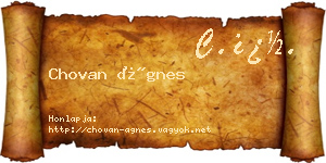Chovan Ágnes névjegykártya